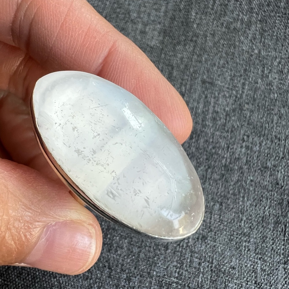 925 Crystal CHARGING Selenite Ring 7.5 - Picture 9 of 12